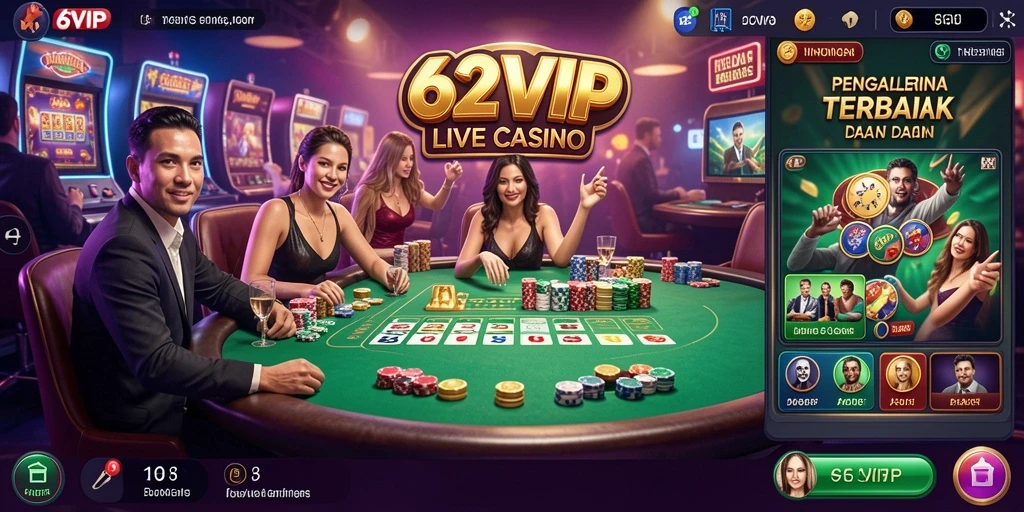 Gameplay live casino pertama di 62VIP yang menawan.
