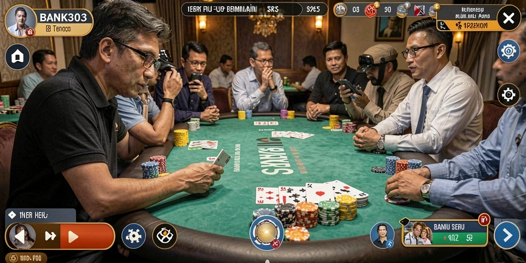 Tampilan seru gameplay poker di BANK303.