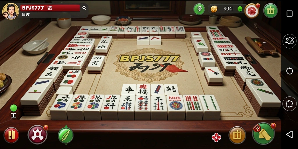 Screenshot menampilkan gameplay seru di BPJS777, dengan tampilan Mahjong yang menarik.
