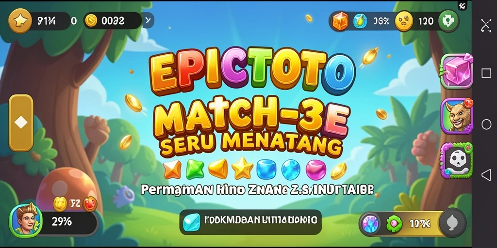 Tangkapan layar EPICTOTO menampilkan gameplay seru dalam permainan Match-3.