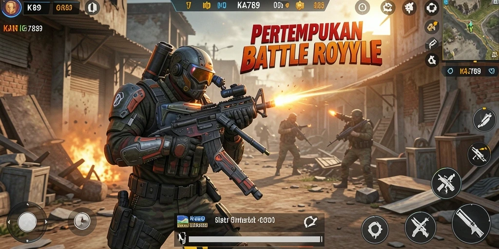 Tampilan seru gameplay KA789 di arena Battle Royale.