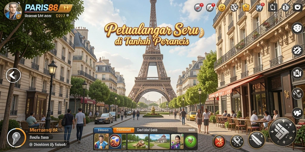 Tampilan gameplay menarik dari PARIS88 yang menampilkan keindahan Paris.