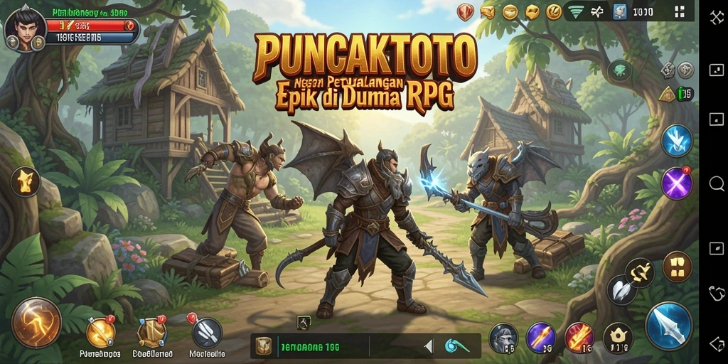 Tangkapan layar dari gameplay PUNCAKTOTO menunjukkan pertarungan mendebarkan.
