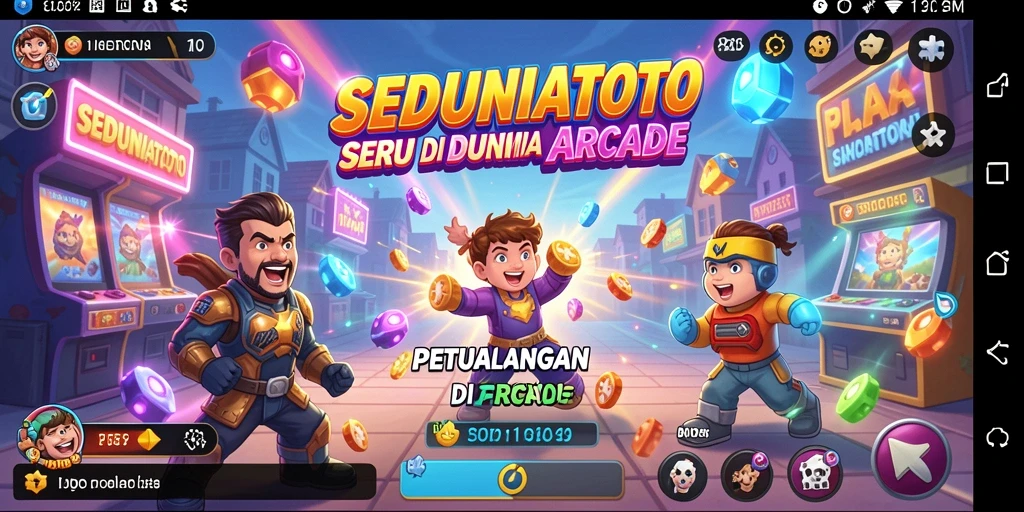 Tangkapan layar gameplay SEDUNIATOTO yang menampilkan aksi seru di setiap level.