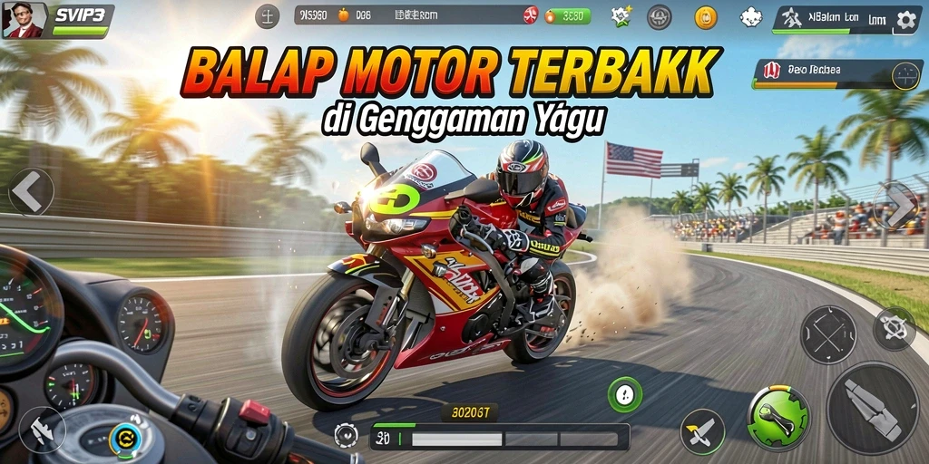Tampilan gameplay menawan dari balap motor di SVIP3.
